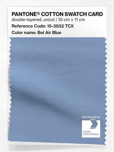 PANTONE® COTTON SWATCH CARD 15-3932 TCX Bel Air Blue