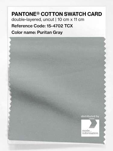 PANTONE® COTTON SWATCH CARD 15-4702 TCX Puritan Gray