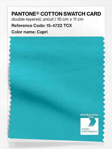 Product image of the product “PANTONE® COTTON SWATCH CARD 15-4722 TCX Capri ”
