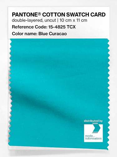 PANTONE® COTTON SWATCH CARD 15-4825 TCX Blue Curacao