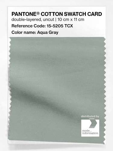 PANTONE® COTTON SWATCH CARD 15-5205 TCX Aqua Gray