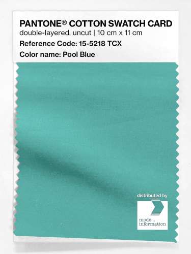 PANTONE® COTTON SWATCH CARD 15-5218 TCX Pool Blue