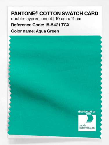 PANTONE® COTTON SWATCH CARD 15-5421 TCX Aqua Green