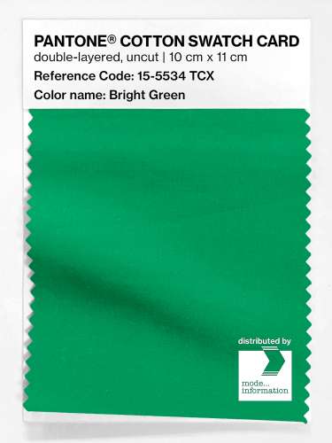 PANTONE® COTTON SWATCH CARD 15-5534 TCX Bright Green