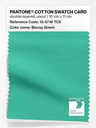 Product image of the product “PANTONE® COTTON SWATCH CARD 15-5718 TCX Biscay Green ”