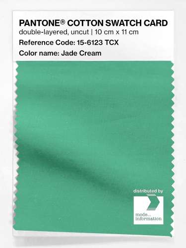 PANTONE® COTTON SWATCH CARD 15-6123 TCX Jade Cream
