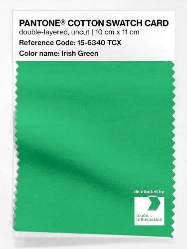 PANTONE® COTTON SWATCH CARD 15-6340 TCX Irish Green