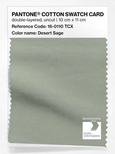 PANTONE® COTTON SWATCH CARD 16-0110 TCX Desert Sage