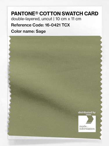 PANTONE® COTTON SWATCH CARD 16-0421 TCX Sage