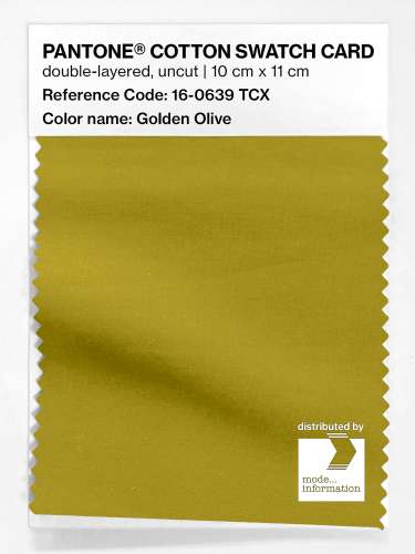 PANTONE® COTTON SWATCH CARD 16-0639 TCX Golden Olive