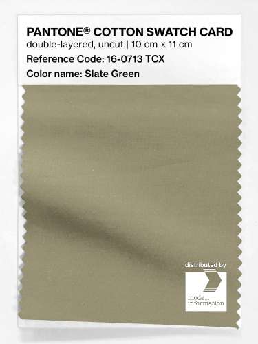 PANTONE® COTTON SWATCH CARD 16-0713 TCX Slate Green