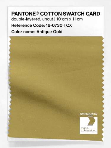 PANTONE® COTTON SWATCH CARD 16-0730 TCX Antique Gold