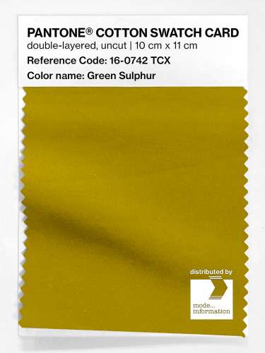 PANTONE® COTTON SWATCH CARD 16-0742 TCX Green Sulphur