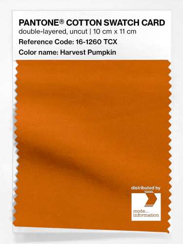 PANTONE® COTTON SWATCH CARD 16-1260 TCX Harvest Pumpkin