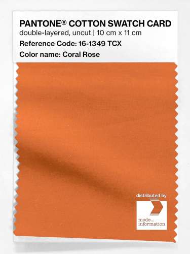 Product image of the product “PANTONE® COTTON SWATCH CARD 16-1349 TCX Coral Rose ”