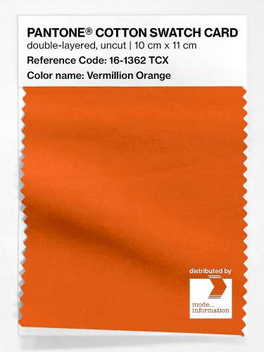 Product image of the product “PANTONE® COTTON SWATCH CARD 16-1362 TCX Vermillion Orange ”