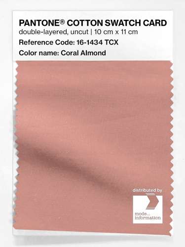 PANTONE® COTTON SWATCH CARD 16-1434 TCX Coral Almond