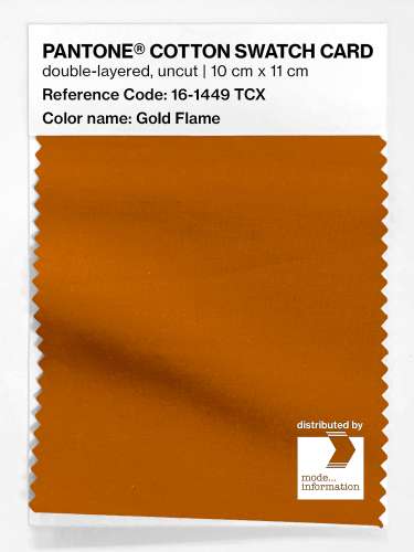 Product image of the product “PANTONE® COTTON SWATCH CARD 16-1449 TCX Gold Flame ”