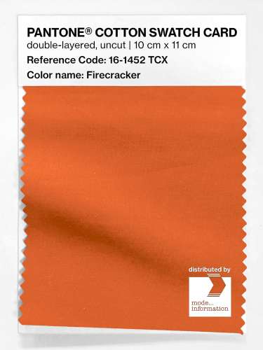 PANTONE® COTTON SWATCH CARD 16-1452 TCX Firecracker