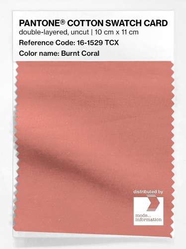 PANTONE® COTTON SWATCH CARD 16-1529 TCX Burnt Coral