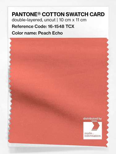 PANTONE® COTTON SWATCH CARD 16-1548 TCX Peach Echo