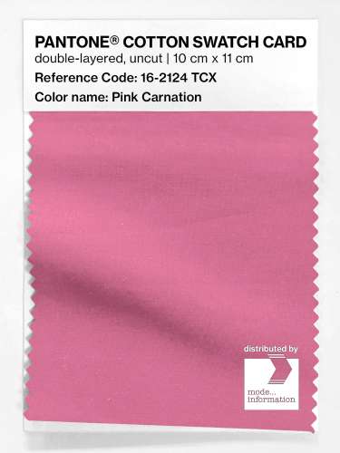 PANTONE® COTTON SWATCH CARD 16-2124 TCX Pink Carnation