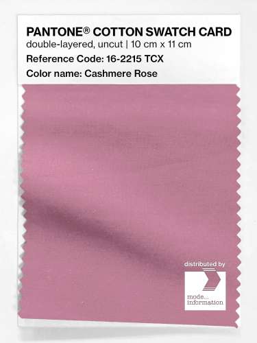 PANTONE® COTTON SWATCH CARD 16-2215 TCX Cashmere Rose