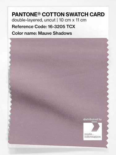 PANTONE® COTTON SWATCH CARD 16-3205 TCX Mauve Shadows