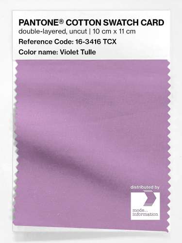 PANTONE® COTTON SWATCH CARD 16-3416 TCX Violet Tulle