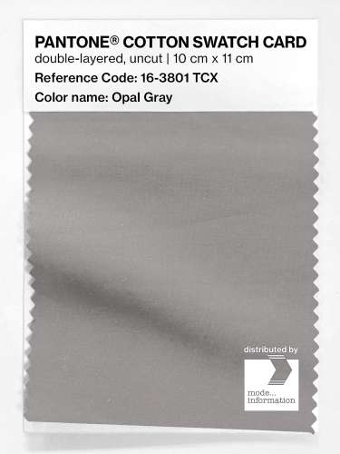 PANTONE® COTTON SWATCH CARD 16-3801 TCX Opal Gray