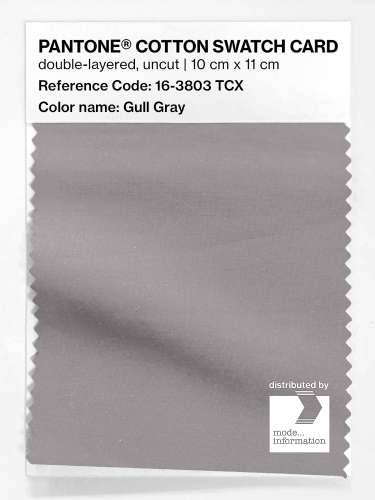 PANTONE® COTTON SWATCH CARD 16-3803 TCX Gull Gray
