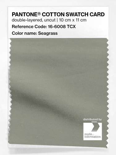 PANTONE® COTTON SWATCH CARD 16-6008 TCX Seagrass