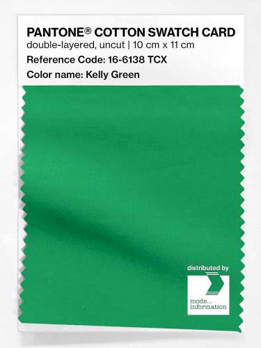 Product image of the product “PANTONE® COTTON SWATCH CARD 16-6138 TCX Kelly Green ”