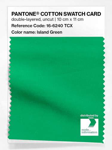 PANTONE® COTTON SWATCH CARD 16-6240 TCX Island Green