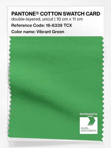 PANTONE® COTTON SWATCH CARD 16-6339 TCX Vibrant Green