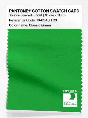 PANTONE® COTTON SWATCH CARD 16-6340 TCX Classic Green