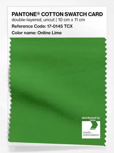 Product image of the product “PANTONE® COTTON SWATCH CARD 17-0145 TCX Online Lime ”