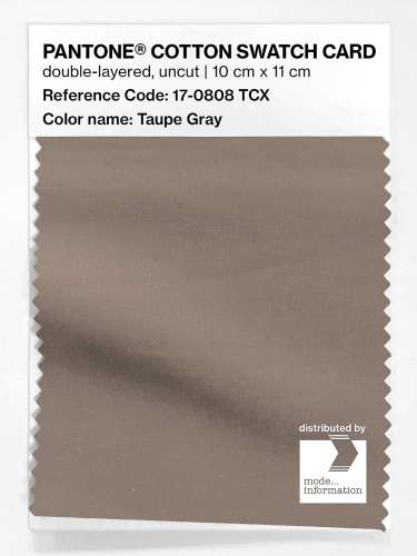 PANTONE® COTTON SWATCH CARD 17-0808 TCX Taupe Gray