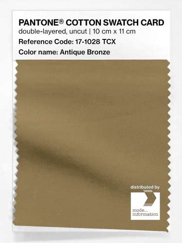 PANTONE® COTTON SWATCH CARD 17-1028 TCX Antique Bronze