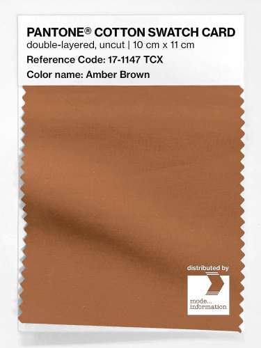 Product image of the product “PANTONE® COTTON SWATCH CARD 17-1147 TCX Amber Brown ”