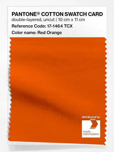 PANTONE® COTTON SWATCH CARD 17-1464 TCX Red Orange