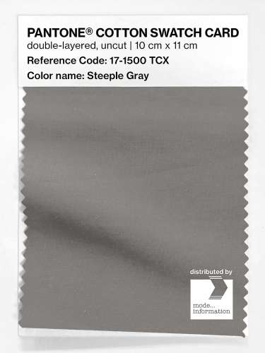 PANTONE® COTTON SWATCH CARD 17-1500 TCX Steeple Gray