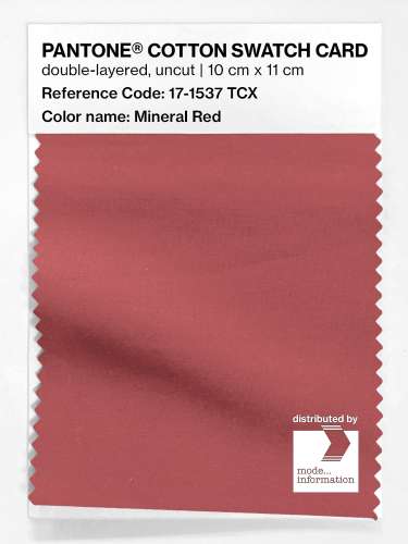 PANTONE® COTTON SWATCH CARD 17-1537 TCX Mineral Red