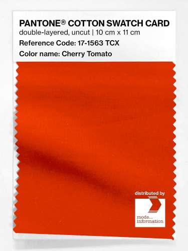Product image of the product “PANTONE® COTTON SWATCH CARD 17-1563 TCX Cherry Tomato ”
