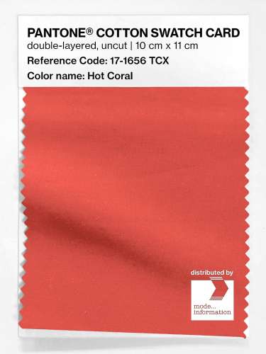 Product image of the product “PANTONE® COTTON SWATCH CARD 17-1656 TCX Hot Coral ”