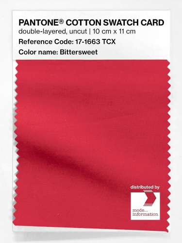Product image of the product “PANTONE® COTTON SWATCH CARD 17-1663 TCX Bittersweet ”