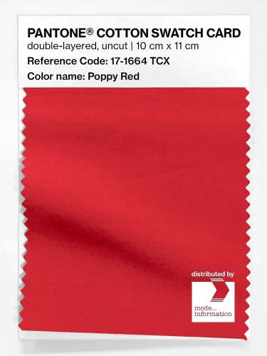 Product image of the product “PANTONE® COTTON SWATCH CARD 17-1664 TCX Poppy Red ”