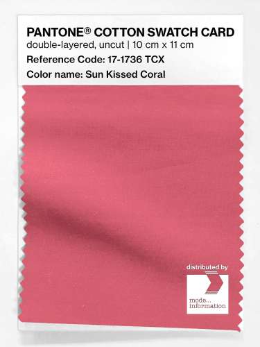 PANTONE® COTTON SWATCH CARD 17-1736 TCX Sun Kissed Coral