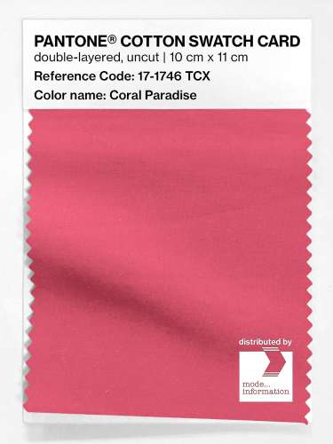 PANTONE® COTTON SWATCH CARD 17-1746 TCX Coral Paradise