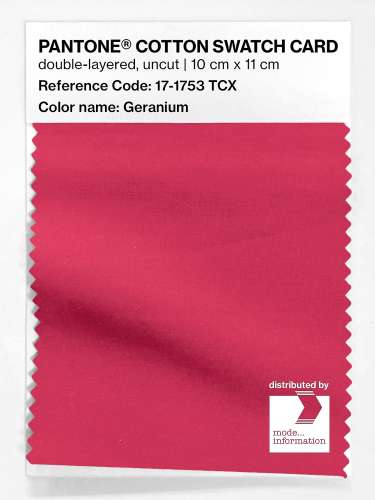 PANTONE® COTTON SWATCH CARD 17-1753 TCX Geranium